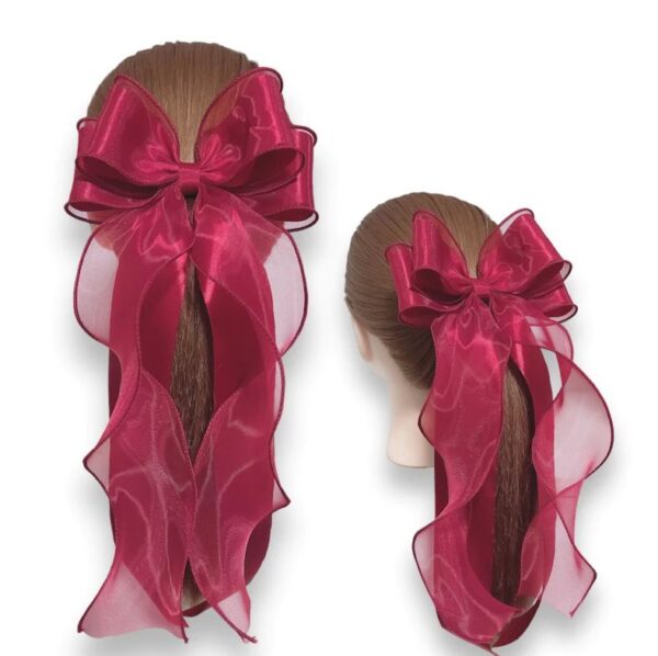 7 กิ๊บโบว์+ริบบิ้นติดผมผ้าใยเเก้วแบบพิเศษอย่างดี(สีแดงคริสต์มาส)